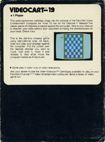 Videocart-19: Checkers - Box - Back Image