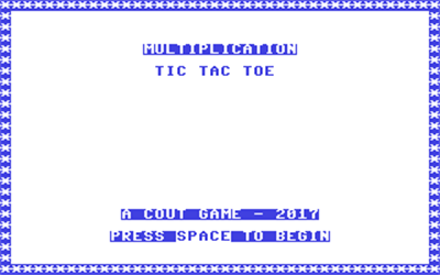Multiplication Tic Tac Toe - Screenshot - Game Title Image