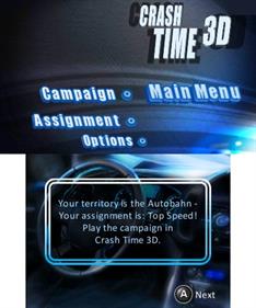 Crash Time 3D - Screenshot - Game Select Image