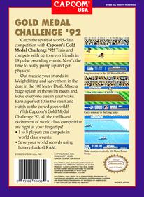 Capcom's Gold Medal Challenge '92 - Box - Back Image