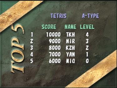 Tetris 64 - Screenshot - High Scores Image