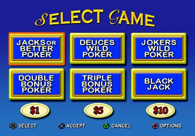Video Poker & Blackjack - Screenshot - Game Select Image