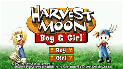 Harvest Moon: Boy & Girl - Screenshot - Game Title Image