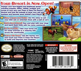 Paws & Claws: Pet Resort - Box - Back Image