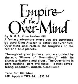 Empire of the Over-Mind - Advertisement Flyer - Front Image
