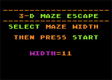 3-D Maze Escape - Screenshot - Game Title Image