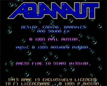 Aquanaut (F1 Licenceware) - Screenshot - Game Title Image