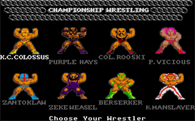 Championship Wrestling - Screenshot - Game Select