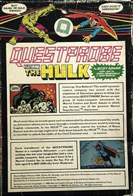 Questprobe Featuring The Hulk - Box - Back Image
