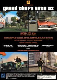 Grand Theft Auto III - Box - Back Image