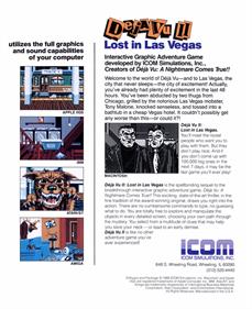 Deja Vu II: Lost in Las Vegas - Box - Back Image