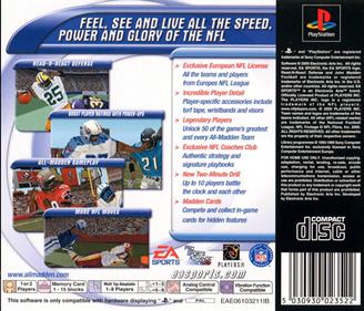 Madden NFL 2001 - Box - Back Image