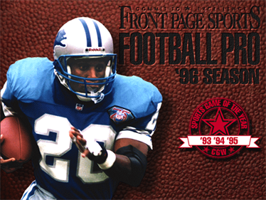 Front Page Sports: Football Pro '96 Season - Screenshot - Game Title Image