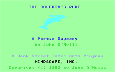 The Dolphin's Rune: A Poetic Odyssey - Screenshot - Game Title Image
