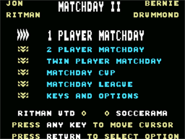 Match Day II - Screenshot - Game Select Image