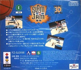 Slam 'n Jam '95 - Box - Back Image