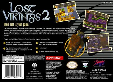 Lost Vikings 2 - Box - Back Image