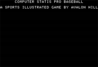 Computer Statis Pro Baseball - Screenshot - Game Title Image