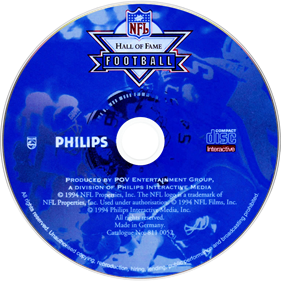 NFL Hall of Fame Football - Disc Image