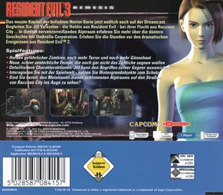 Resident Evil 3: Nemesis - Box - Back