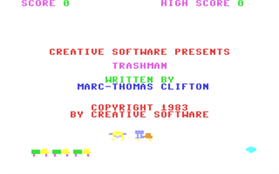 Trashman (Creative Software) - Screenshot - Game Title Image