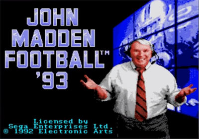 John Madden Football '93 - Screenshot - Game Title Image