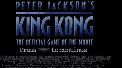 Peter Jackson's King Kong - Screenshot - Game Title Image