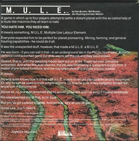 M.U.L.E. - Box - Back Image