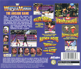 WWF WrestleMania: The Arcade Game - Box - Back Image