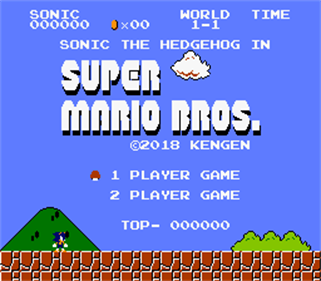 Sonic the Hedgehog in Super Mario Bros. - Screenshot - Game Title Image