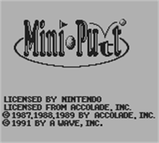 Mini Putt - Screenshot - Game Title Image
