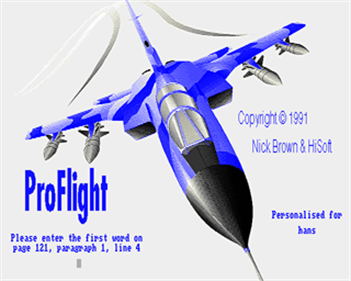 ProFlight - Screenshot - Game Title Image