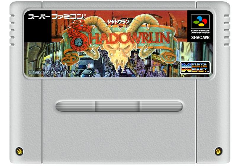 Shadowrun (SNES) box, manual and cartridge (German version)