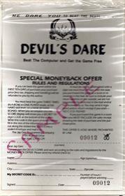 Devil's Dare - Box - Back Image
