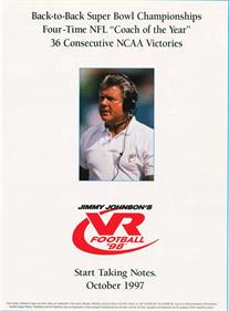 Jimmy Johnson's VR Football '98 - Advertisement Flyer - Front Image