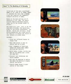Dune II: The Building of a Dynasty - Box - Back Image