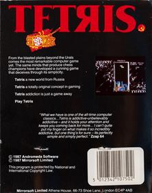 Tetris (Mirrorsoft) - Box - Back Image