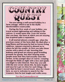 Country Quest - Box - Back Image