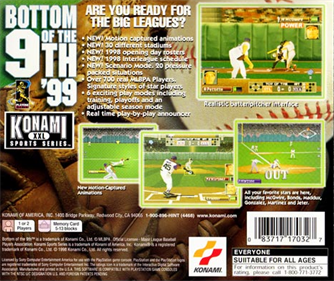 Bottom of the 9th '99 - Box - Back Image