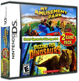 2 Game Pack: My Amusement Park / Digging for Dinosaurs - Box - 3D Image