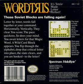 Wordtris - Box - Back Image