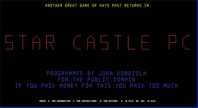 Star Castle PC - Screenshot - Game Title Image