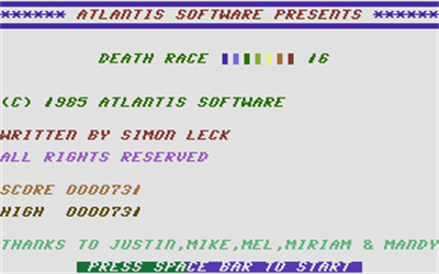 Death Race 16 - Screenshot - Game Title Image