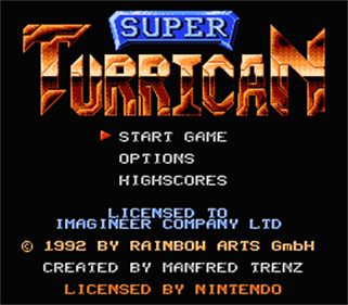 Super Turrican - Screenshot - Game Title Image
