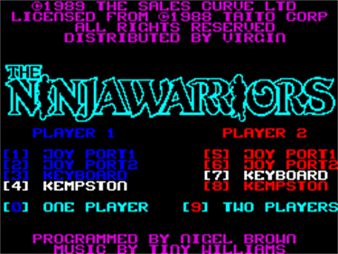 The Ninja Warriors - Screenshot - Game Select Image