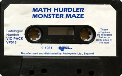 Math Hurdler/Monster Maze - Cart - Front Image