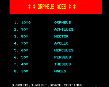 Orpheus - Screenshot - High Scores Image