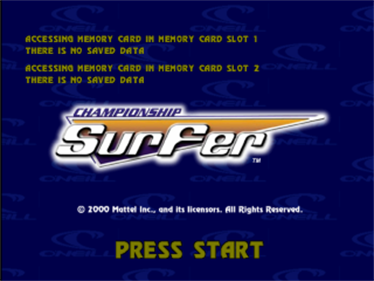 Championship Surfer - Screenshot - Game Title Image