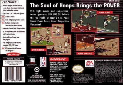 NBA Live 98 - Box - Back Image