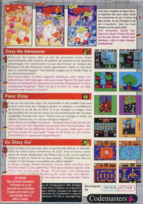 Notice Rare The Excellent Dizzy Collection Pour Sega Game Gear - Occasion